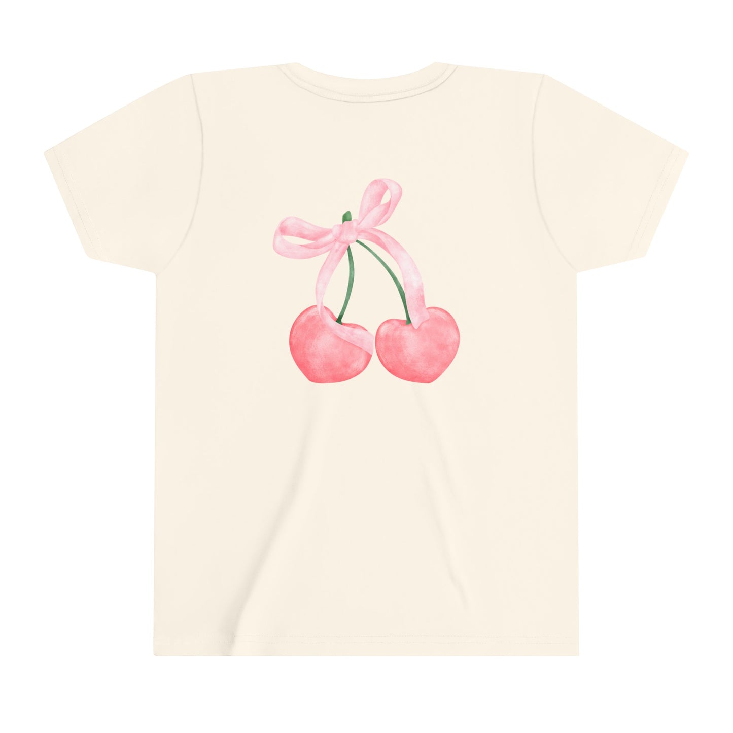 Cherry Ribbon Girls' Youth Short Sleeve Tee