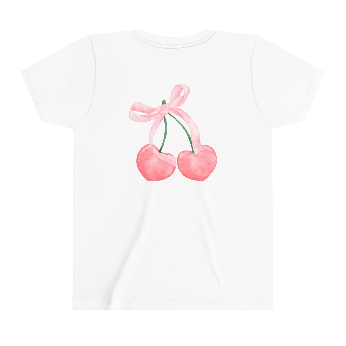 Cherry Ribbon Girls' Youth Short Sleeve Tee