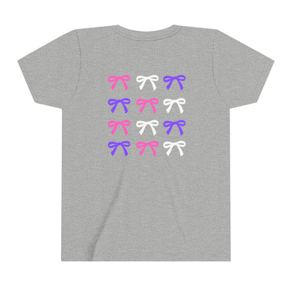 Colorful Bow Youth Short Sleeve Girls' Tee