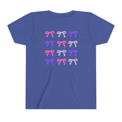 Colorful Bow Youth Short Sleeve Girls' Tee