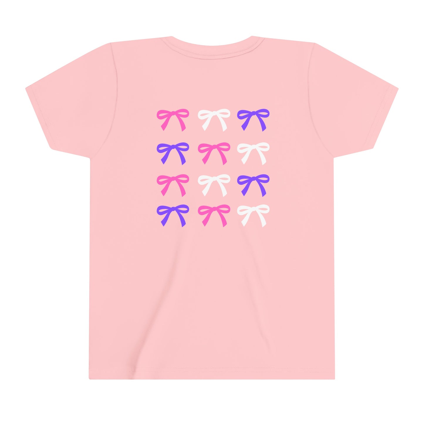 Colorful Bow Youth Short Sleeve Girls' Tee