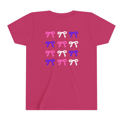 Colorful Bow Youth Short Sleeve Girls' Tee