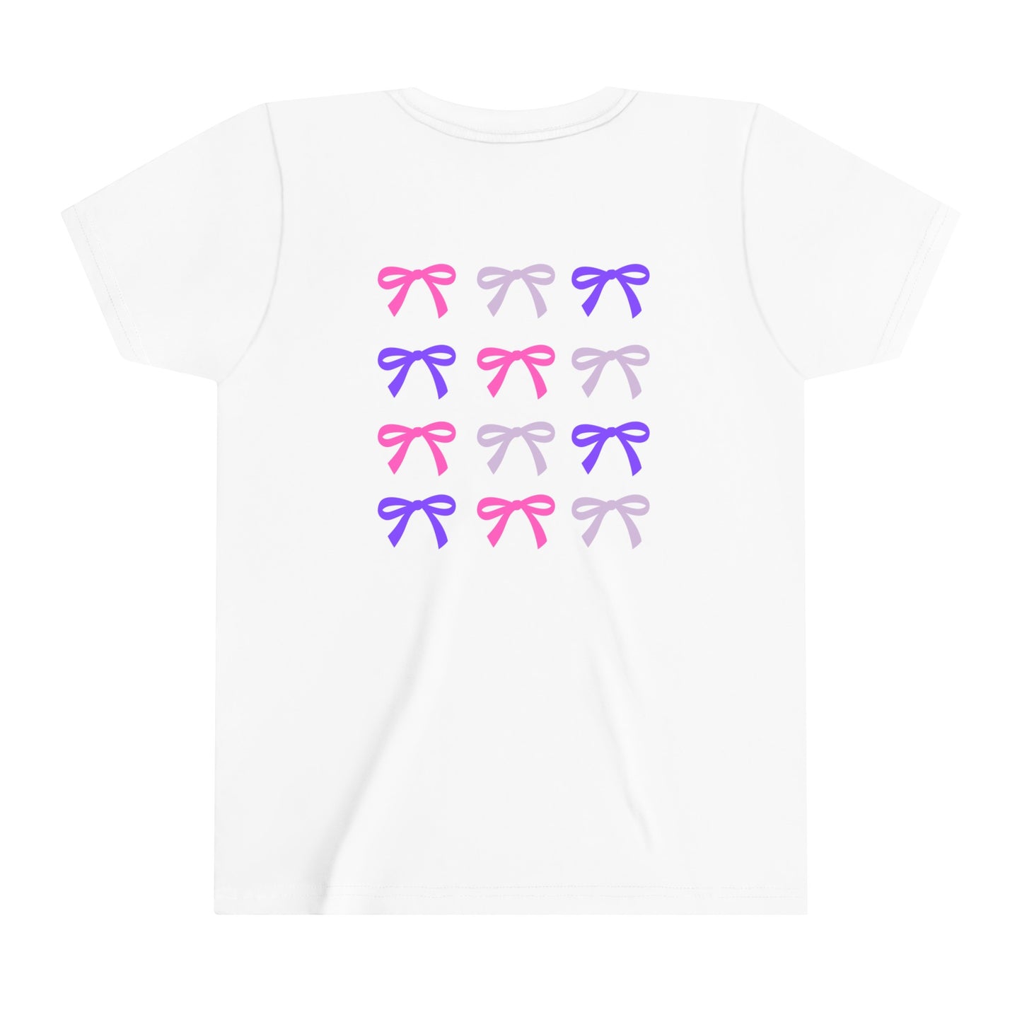 Colorful Bow Youth Short Sleeve Girls' Tee