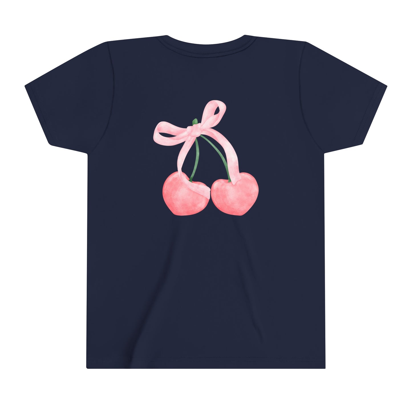 Cherry Ribbon Girls' Youth Short Sleeve Tee