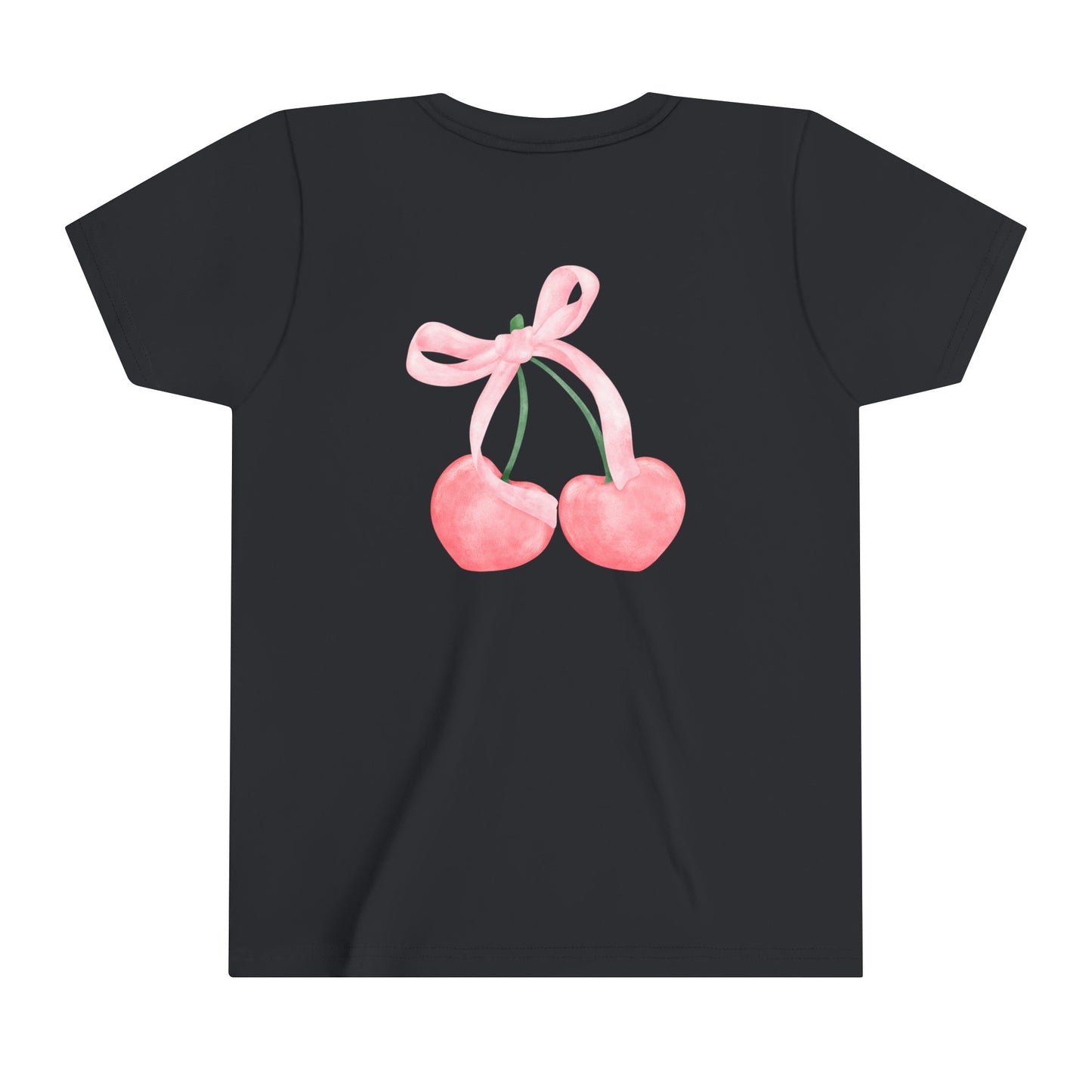 Cherry Ribbon Girls' Youth Short Sleeve Tee