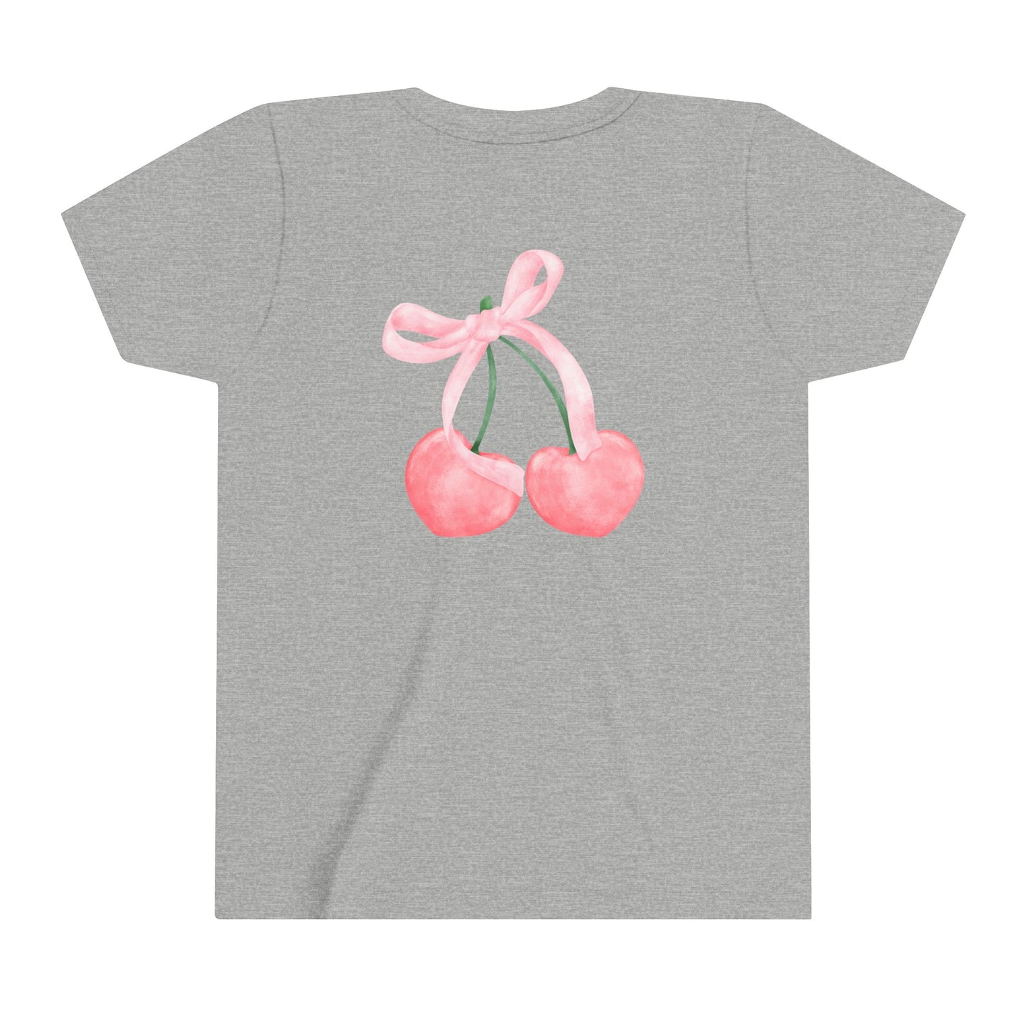 Cherry Ribbon Girls' Youth Short Sleeve Tee