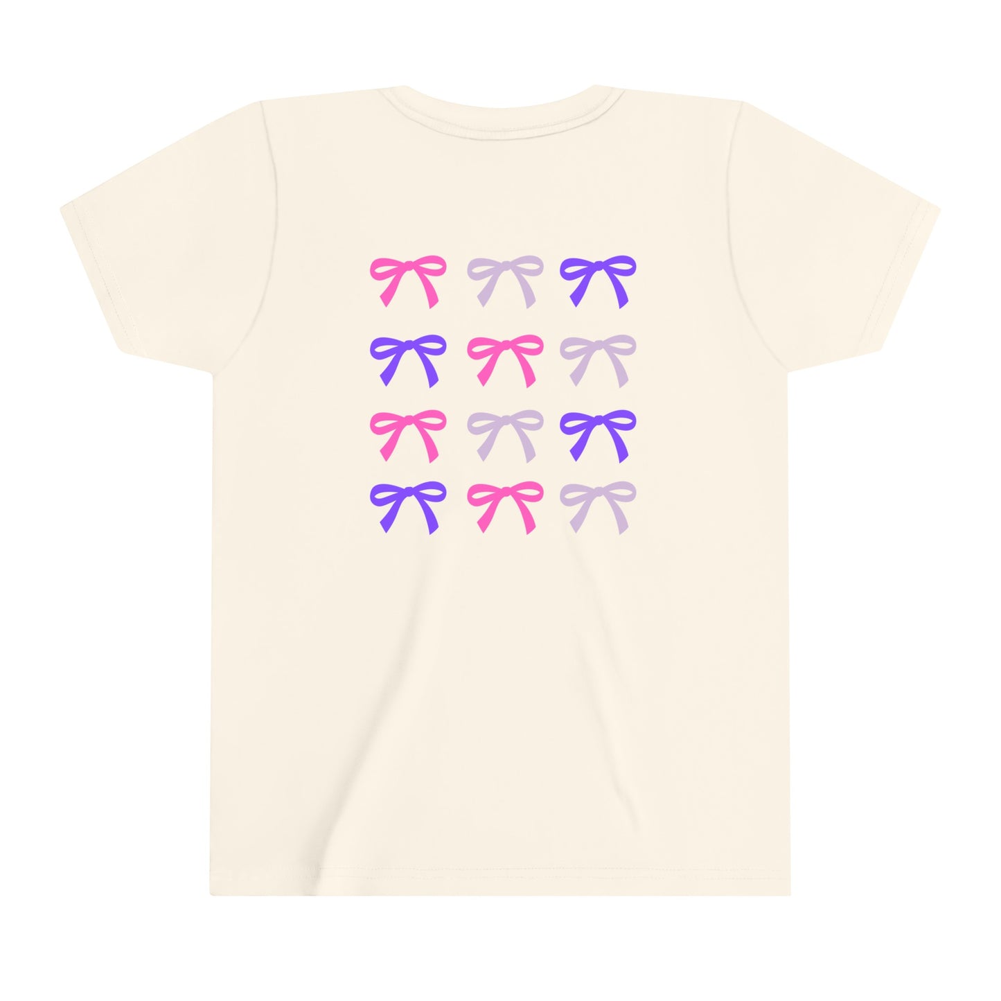 Colorful Bow Youth Short Sleeve Girls' Tee