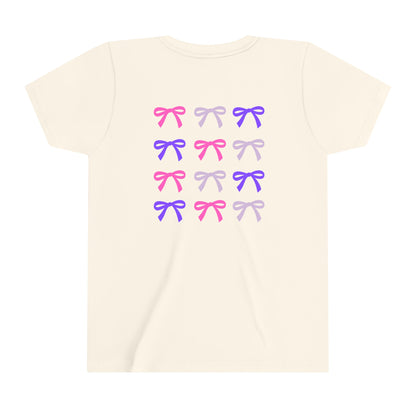 Colorful Bow Youth Short Sleeve Girls' Tee